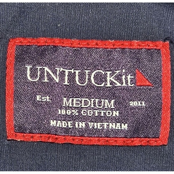 UNTUCKit Men's Medium Long Sleeve Button Down 100% Cotton Blue Casual - Picture 2 of 5